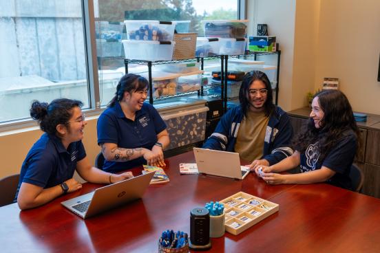 Students hanging out at Career Center 