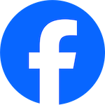 a white F with a blue circle background
