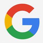 The letter G in red, yellow, green, and blue sections