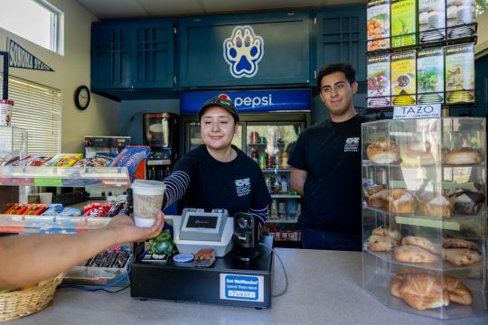 Students working at toast cafe