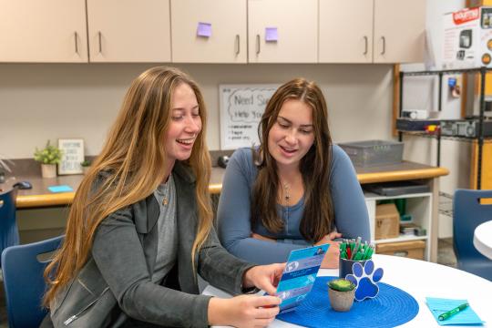Students in the Career Center 