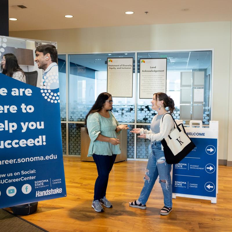 Students at the Career Center